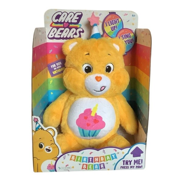 Care Bears Birthday Bear with Lights and Sounds Yellow New - Picture 1 of 4